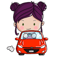 Girl Driving Sticker
