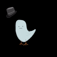 eggtaurus blue animal bird hat GIF