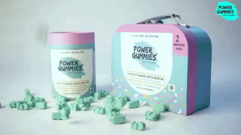 powergummies giphygifmaker power gummies powergummies power gummies hair vitamins GIF