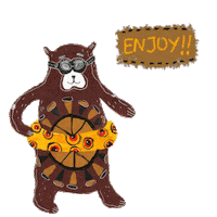 rikiramathra happy party bear chill Sticker