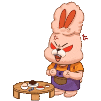 joofamily angry rabbit 화남 분노 Sticker