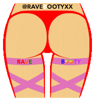 Rainbow Booty Sticker by RaveBootyXX