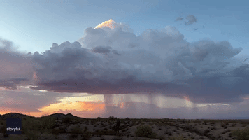 Lightning Flashes During 'Stunning' Sunset Thunderstorm in Southwest Arizona