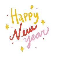 New Year Pink Sticker