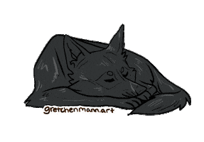gretchenmannart black tired sleepy gsd Sticker