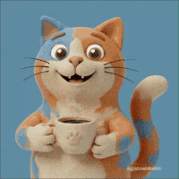 Coffee Time Cute Cat GIF