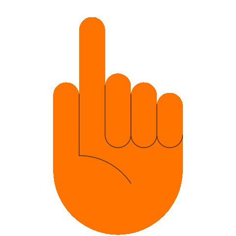 Orange Hand Sticker by nelisacz