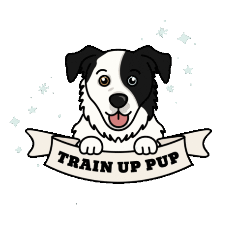 TrainUpPup dog training tup trainuppup train up pup Sticker