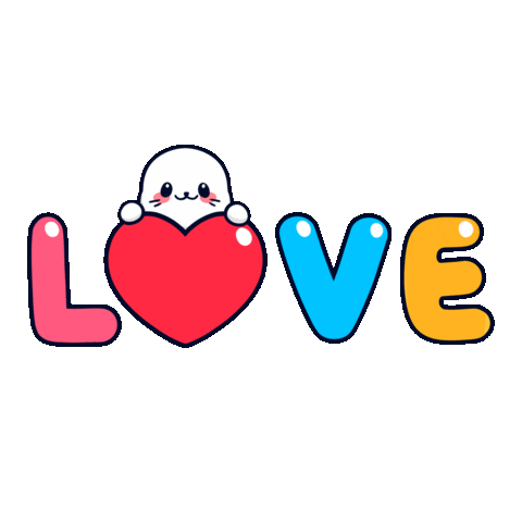 I Love You Kiss Sticker by Sappy Seals