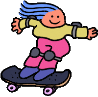 Skating On The Road Sticker by Ruppert Tellac