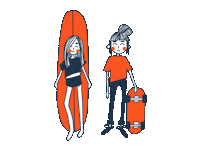 Skate Surf Sticker