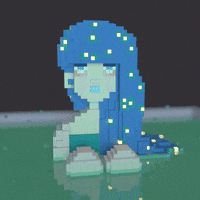 cruzarama blue red water hair GIF