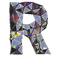 dinaaaaaah 3d letter r holo Sticker