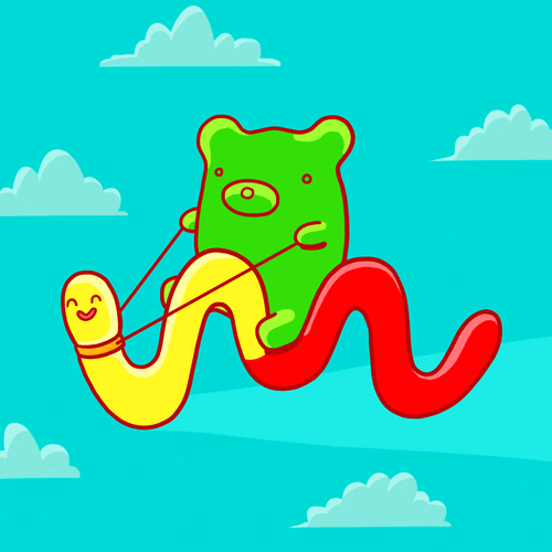 Flying Gummy Bears GIF by Michelle Porucznik