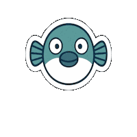 Freediving Pufferfish Sticker by Viktoria Urbanek