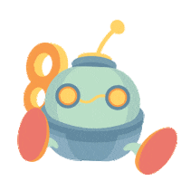 Robot Waiting Sticker by Ooblets