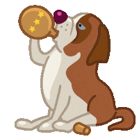 Drunk Dog Sticker by Iconka