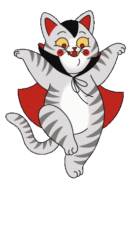 karolinasylwia cat halloween kitty vampire Sticker