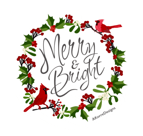Christmas Cardinals Sticker