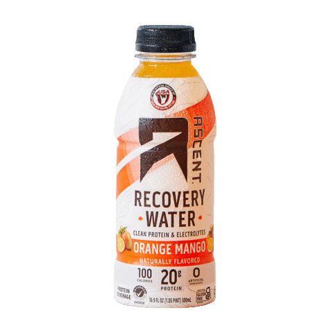 Orange Mango Recovery Water Sticker by Ascent Protein