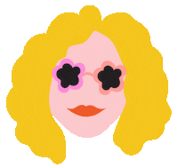 jenniferheal retro blonde groovy curly Sticker