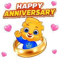 Happy Anniversary Celebration Sticker by Lucas and Friends by RV AppStudios