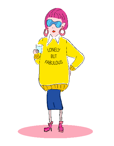 lonely fashion Sticker