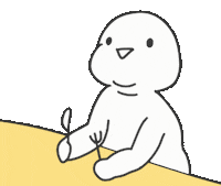 Hungry Man Sticker by 水沐柚子rainpomelo