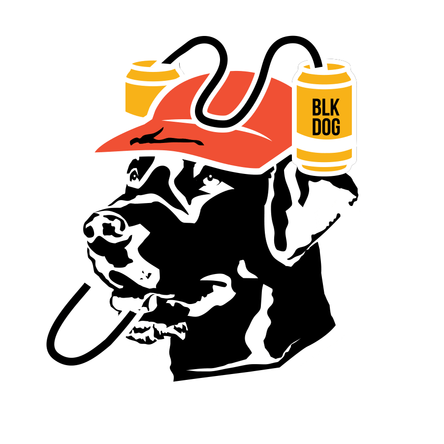 blackdogdesigns giphyupload beer dog beer hat blkdog Sticker