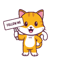 Follow Me Cat Sticker by CATECOIN