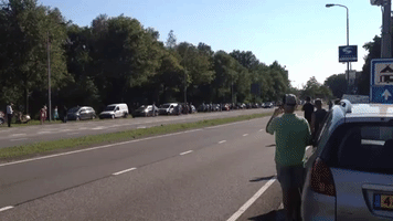 Hearses Transport Forty Coffins of MH17 Victims to Hilversum