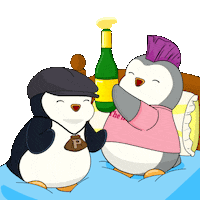 We Did It Win Sticker by Pudgy Penguins