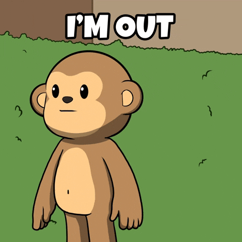 Awkward Peace Out GIF by Wise Monkey Meme