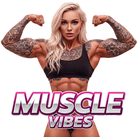 Muscle Girl Pink Sticker by Tony Ciccone Photography