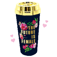 effiespaper coffee flowers hearts gold Sticker