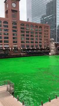 River Glows Green as Chicago Celebrates Saint Patrick's Day