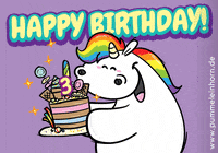 Happy Birthday Rainbow GIF by Pummeleinhorn