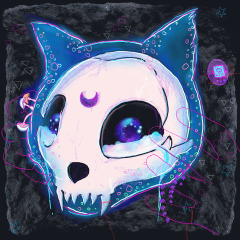 fabiyamada giphyupload cat glitch nft GIF