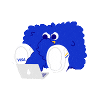 VisaAP work money mascot study Sticker