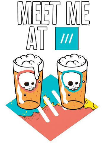 Meet Me Beer Sticker by what3words