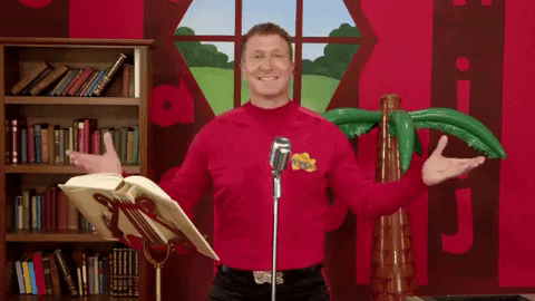 TheWiggles giphygifmaker dance what shrug GIF