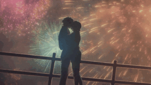 Firework Kiss GIF