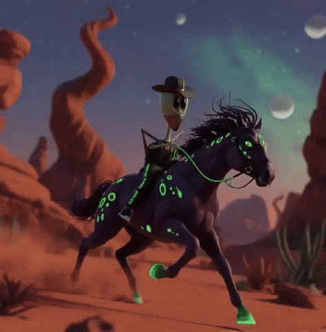 Space Cowboy Horse GIF by Lonely Aliens