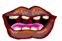 teeth eat Sticker by Julianne Waber