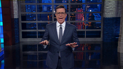 donald trump front stab GIF by The Late Show With Stephen Colbert