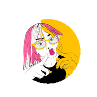 evalopezz_illustration arte rosa gafas burla Sticker