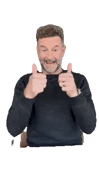 Kluun thumbs up blij author old man Sticker