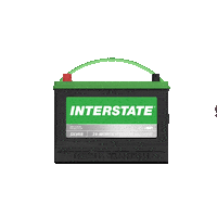 Mascot Pushing Sticker by Interstate Batteries