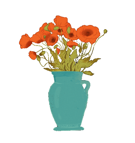 Flowers Vase Sticker by Golesorkh Co.