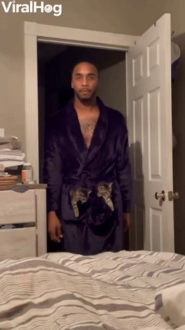 Cat Dad Carries Around His Two Rescue Kittens